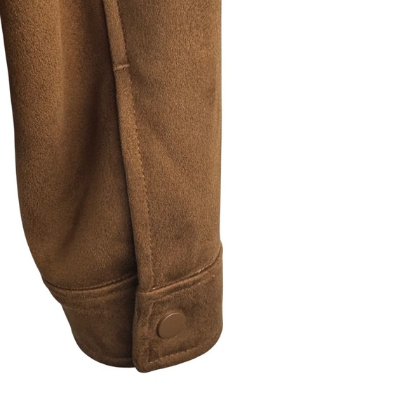 ZARA Mens Brown Faux Suede Trucker Jacket Size XL Regular Fit Classuc Pockets - Picture 10 of 14